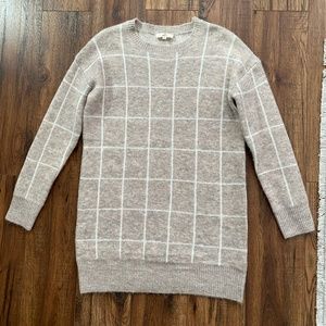 Taupe Plaid Mini Sweater Dress (S)